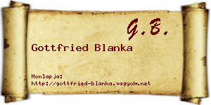 Gottfried Blanka névjegykártya